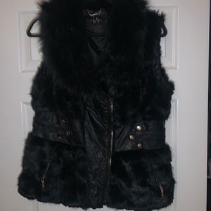 Black fur vest